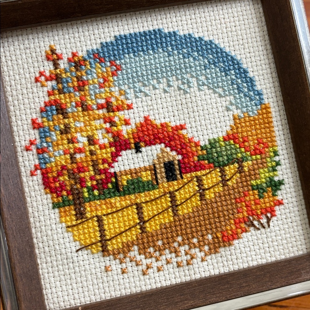 Framed cross stitch art work - Picture 2 of 7